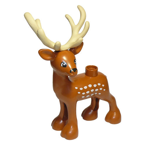 LEGO DUPLO Animal Dark Orange Adult Buck Deer Minifigure from 10975 - Image 1