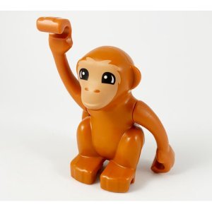 LEGO DUPLO Animal Dark Orange Monkey Curled Tail Minifigure from 10975 - Image 1