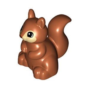 LEGO DUPLO Animal Dark Orange Squirrel Minifigure from 10975 - Image 1