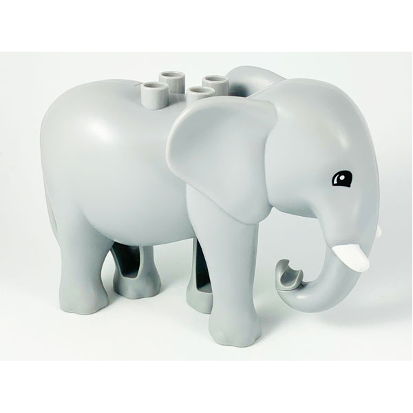 LEGO DUPLO Animal Light Grey Adult Elephant Minifigure from 10975 - Image 1