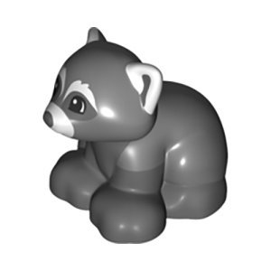 LEGO DUPLO Animal Light Grey Raccoon Fox Minifigure from 10975 - Image 1