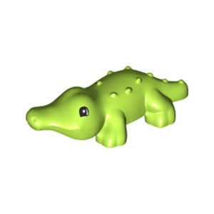 LEGO DUPLO Animal Lime Green Baby Alligator Crocodile Minifigure from 10975 - Image 1