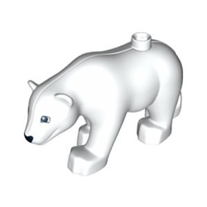 LEGO DUPLO Animal White Adult Polar Bear Minifigure from 10975 - Image 1
