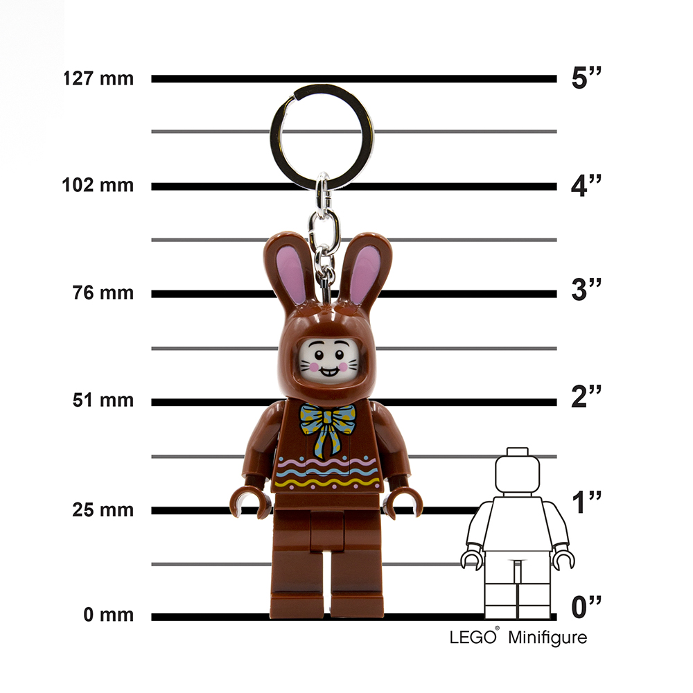 LEGO Easter Chocolate Bunny Minifigure Iconic Key Light - Brown (Keyring / Keychain) - Image 2