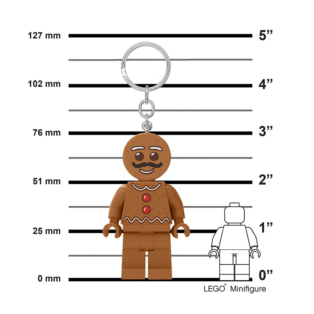 LEGO Gingerbread Man Christmas Minifigure Iconic Key Light (Keyring / Keychain) - Image 2