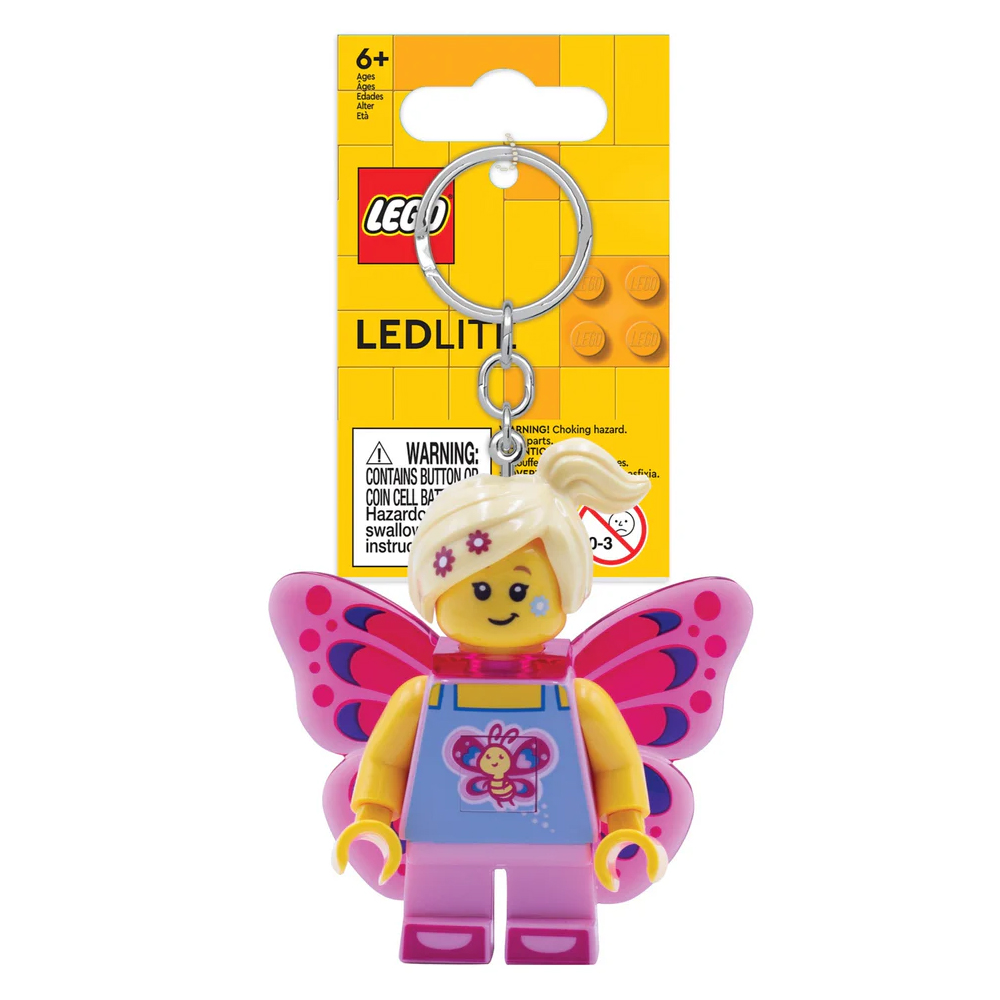LEGO Iconic Butterfly Girl Minifigure Key Light (Keyring / Keychain) LED Lite - Image 1