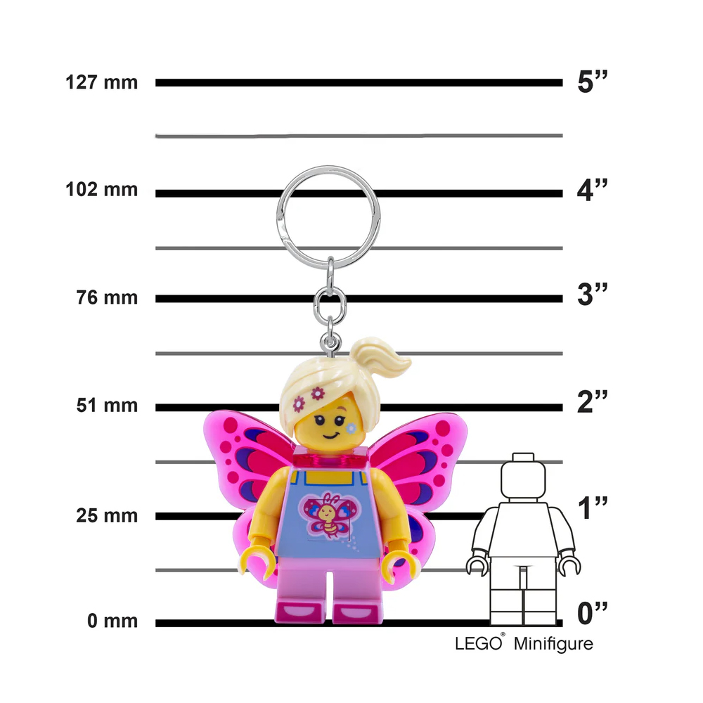 LEGO Iconic Butterfly Girl Minifigure Key Light (Keyring / Keychain) LED Lite - Image 2