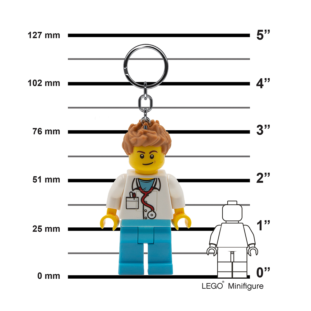 LEGO Male Doctor Minifigure Iconic Key Light (Keyring / Keychain) - Image 2