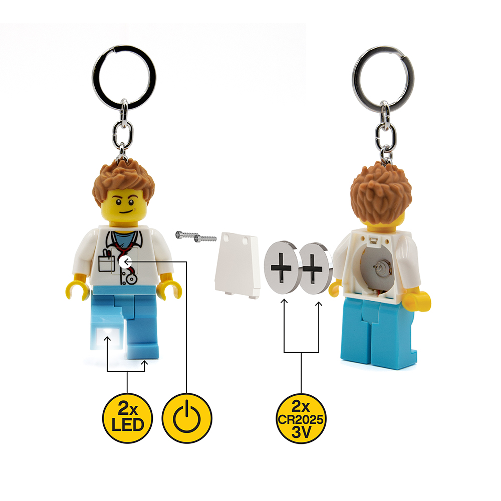LEGO Male Doctor Minifigure Iconic Key Light (Keyring / Keychain) - Image 3