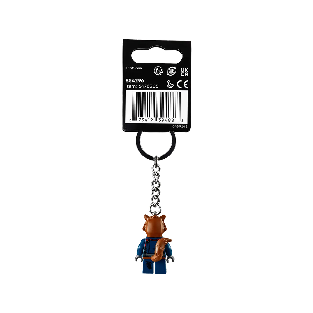 LEGO Marvel Super Heroes Rocket Raccoon Guardians of the Galaxy Minifigure Keyring 854296 - Image 2