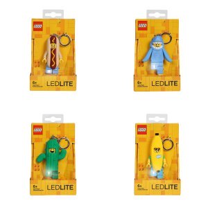 LEGO Minifigure Suit Characters 4 Pack of Classic LEGO Minifigures Key Light Keyrings - Image 1