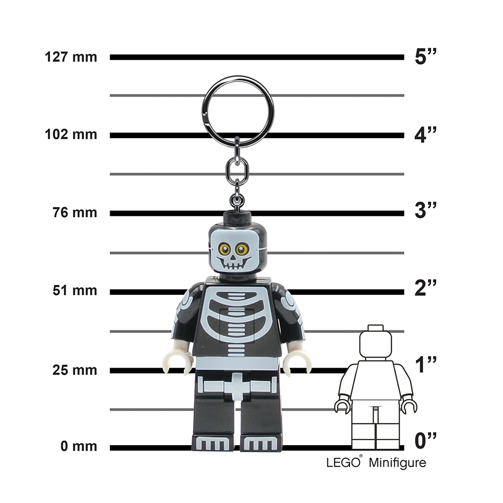 LEGO Monster Skeleton Minifigure Iconic Key Light (Keyring / Keychain) - Image 2