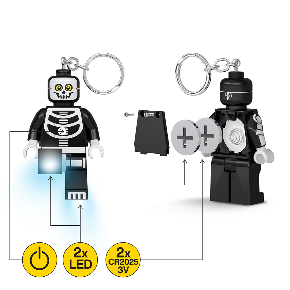 LEGO Monster Skeleton Minifigure Iconic Key Light (Keyring / Keychain) - Image 4