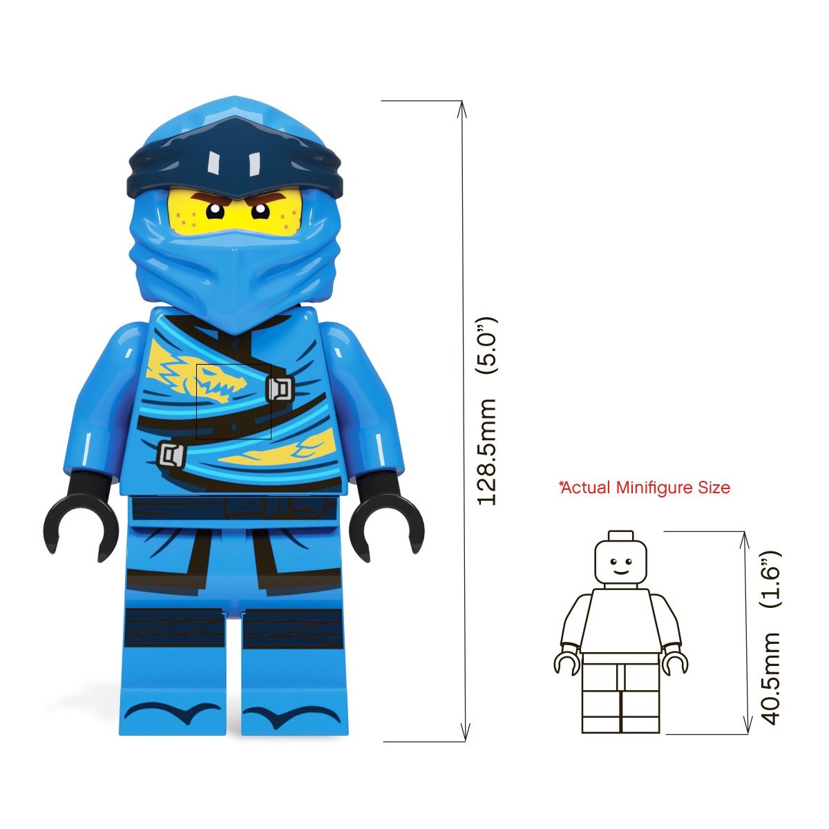 LEGO NINJAGO Legacy Jay Minifigure Torch Light LED Lite (300%) - Image 2