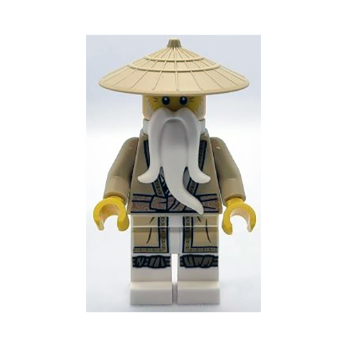 LEGO Ninjago Sensai Wu Legacy in Tan robe and Ponytail Print Minifigure njo805 - Image 1
