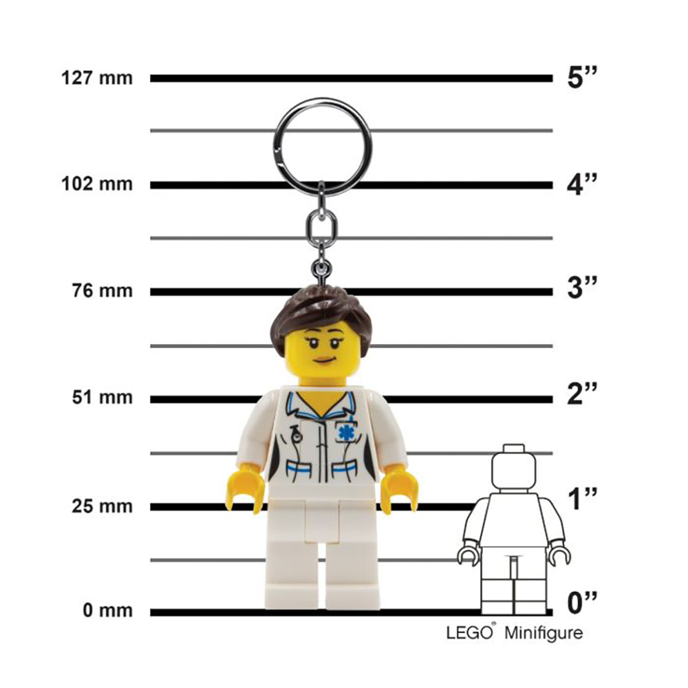 LEGO Nurse Minifigure Iconic Key Light (Keyring / Keychain) - Image 2