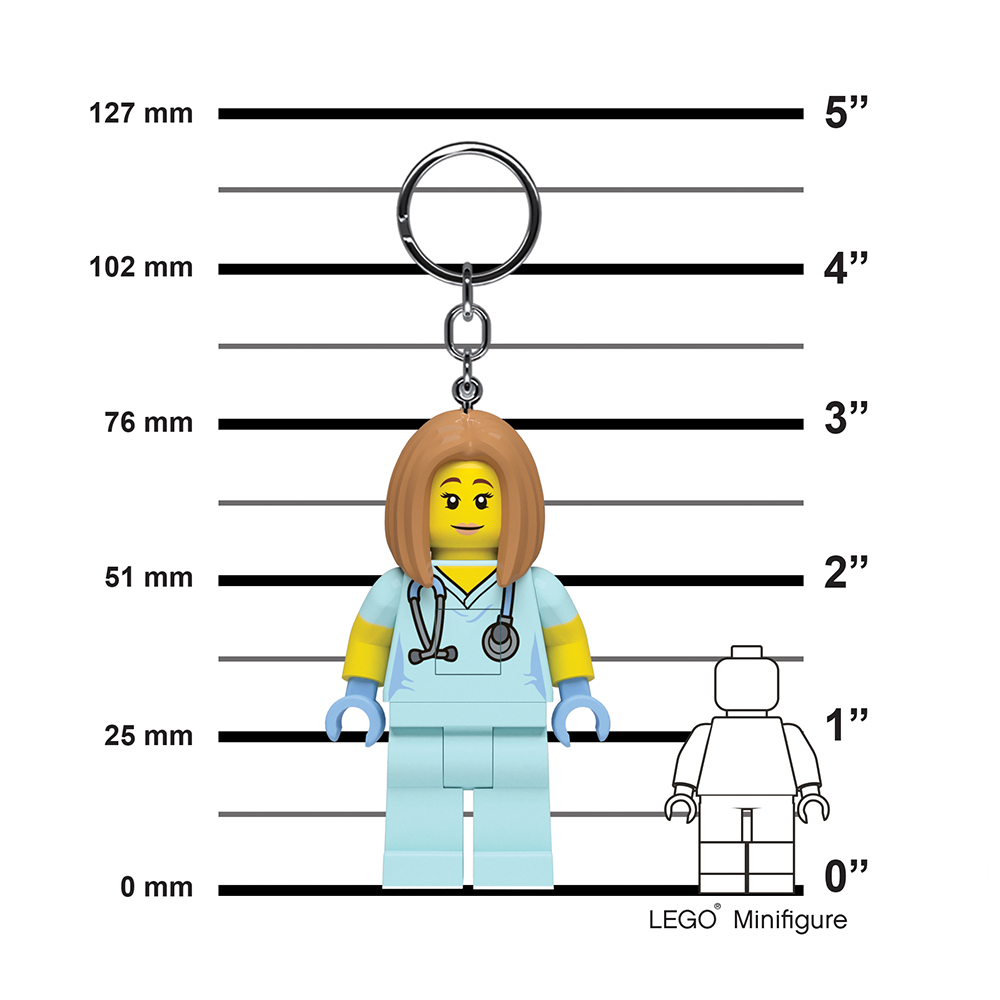 LEGO Nurse / Veterinarian Minifigure Iconic Key Light (Keyring / Keychain) - Image 2