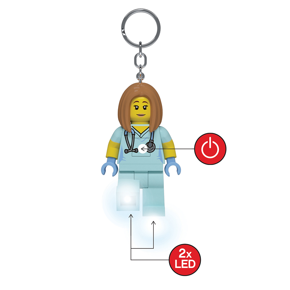 LEGO Nurse / Veterinarian Minifigure Iconic Key Light (Keyring / Keychain) - Image 3