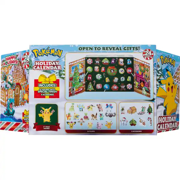 Pokemon Battle Figures Christmas Advent Calendar 2023 - 16x 5cm Characters + 8x Accessories - Image 3