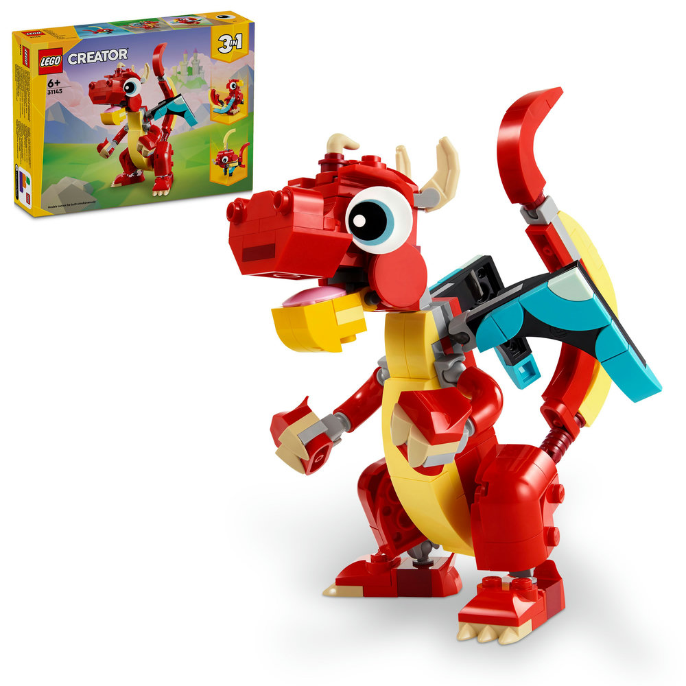 LEGO Creator Red Dragon 3in1 Animal Toy Set 31145 - Image 1
