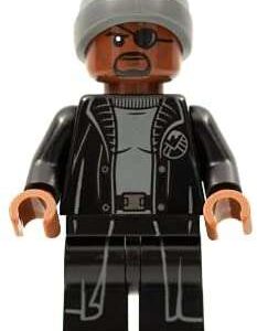 LEGO Marvel Super Heroes Nick Fury Grey Beanie Minifigure from 76196 - Image 1