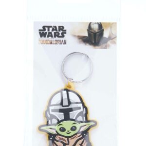 Star Wars: The Mandalorian Baby Yoda & Mando Rubber Keyring - Image 1