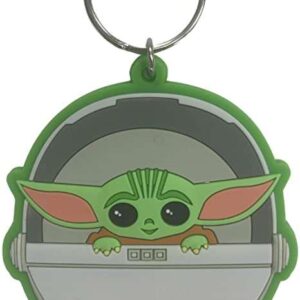 Star Wars: The Mandalorian Baby Yoda in pod Rubber Keyring - Image 1