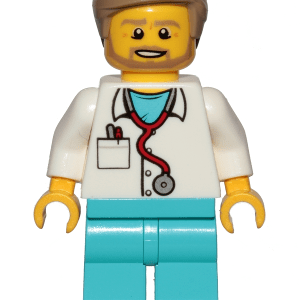 LEGO City Doctor Minifigure with Stethoscope Medium Azure Legs CTY0898 - Image 1