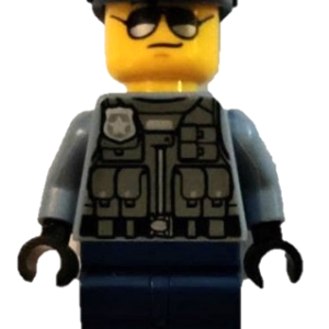 LEGO City Police Officer Sand Blue Jacket Minifigure - Image 1