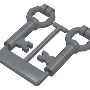 LEGO Minifigure Dark Bluish Gray Utensil Keys, 2 on Sprue - Image 1