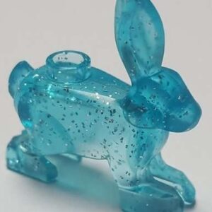 LEGO Animals Glitter Trans-Light Blue Rabbit Hare Minifigure - Image 1