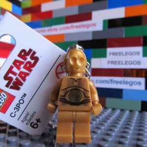 Generic LEGO 852837 Star Wars C-3PO Minifigure keyring / keychain - NEW w/ Tags - Image 1