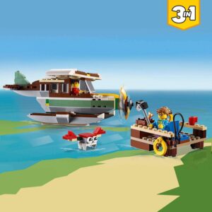 LEGO Creator 3in1 Riverside Houseboat Seaplane and Fishing Village Set 31093 - Image 5