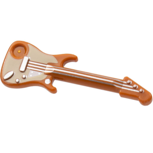 LEGO City Dark Orange Guitar Electric with Silver Strings Minifigure Accessory - Image 1