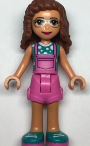 LEGO Friends Olivia Dark Pink Overalls MiniDoll Minifigure from 41707 - Image 1