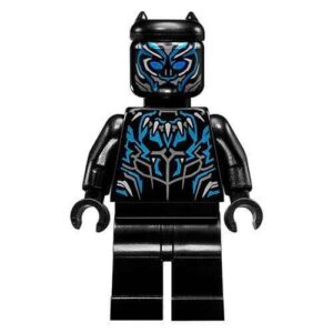 LEGO Super Heroes BLACK PANTHER Blue Stripes Minifigure from 76099 - Image 1